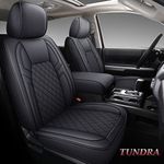 Coverado Car Seat Covers Full Set, Leather Seat Covers for Car Truck Pickup Accessories Custom Fit 2007-2021 Toyota Tundra Crew/Crewmax/Extended/Double Cab(Black)