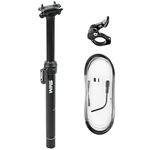 WFS Flex Remote External Dropper Seatpost w/ Remote Lever and Cable for MTB 27.2 x 367mm, Travel 90mm, Aluminum Alloy Seatpost for Mountain Bike, Road Bikes, Black