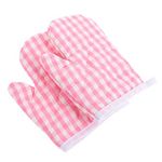 Mini Oven Mitts 2Pcs Children Microwave Gloves for Kids Play Kitchen Heat Resistant Cooking Mitts Anti Scald Baking Gloves for Boys Girls