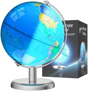 Voxelure Illuminated World Globe for Children – 8" Globe Lamp with World Map for Kids, Stable Heavy Metal Base, Interactive STEM Learning Gift & Night Light