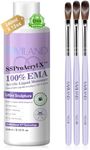 SAVILAND SSPro X Pure EMA Monomer Acrylic Nail Liquid: 240 ml Large Capacity Nail Monomer Liquid wtih 3Pcs Acrylic Nail Brushes for Nail Carving Extension Non Yellowing Home