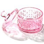 BOMOQING Nail Dappen Dish with Lid, 60ml Large Nail Monomer Dish, Glass Nail Cup for Holding Acrylic Liquid Acrylic Nail Powder Nail Decor Monomer Acrylic Nail Liquid (Pink)…