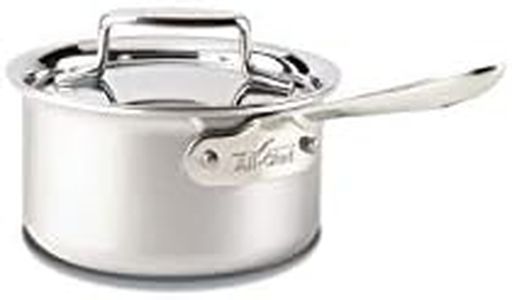 All-Clad BD55201.5 D5 Brushed 18/10 Stainless Steel 5-Ply Bonded Dishwasher Safe Sauce Pan Cookware, 1.5-Quart, Silver