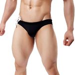 Feicuan Mens Comfort Swimming Trunk Swimwear Briefs -L09 Black