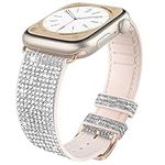 Tuocal Bling Straps Compatible with Apple Watch Strap 38mm 40mm 41mm, Soft Glitter Silicone Sport Replacement Strap Women Men Bracelet for iWatch Series 9 8 7 6 5 4 3 2 1 SE Sport Edition, Diamond