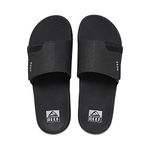 Reef Men Fanning Slide Slides Black/Silver, Size 10