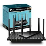 TP-Link AXE5400 Tri-Band Wi-Fi 6E Router, Wi-Fi Speed up to 5400 Mbps, 5x Gigabit Port, 1× USB 3.0 Port, 1.7 GHz Quad-Core CPU, with TP-Link OneMesh™and HomeShield, Compatible with Alexa(Archer AXE75)