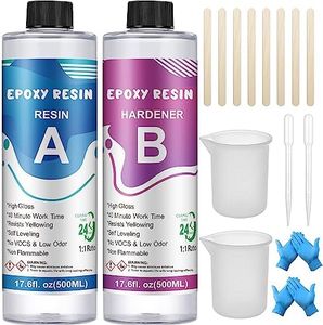OFCIIN Résine Epoxy Transparente 2 parties 1000 ml, 1: 1 Ratio Revêtement cristalline, Kit pour les Débutant Pour Bois, Artisanat, Moulage, Fabrication Bijoux