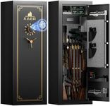 KAER 23-25 Biometric Gun Safe, Wider and Deeper Fingerprint Gun Safes for Rifle and Pistols, Large Quick Access Heavy-Duty Gun Cabinet for Firearm Ammo with Drawer & Gun Rack, Assembled