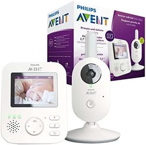 Philips Avent Baby Monitor with Camera, Day and Night Vision, High Range, Eco Mode, FHSS Technology, 2.7 Inch Colour Screen, 10 Hours Battery Life, White (Model SCD833/26)