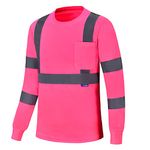 hi vis Long Sleeve t Shirt Hi vis Work Reflective Safety Long Sleeve Polo t-Shirt EN20471 Class3 (XS-8XL)