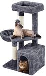 costoffs Cat Activity Tree Centre 84cm Cat Tree Condos with Sisal Scratching Posts Cat Play House Kitten Climbing Frame, Dark Grey