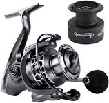 Sougayilang Fishing Reel 13+1BB Light Weight Ultra Smooth Aluminum Spinning Fishing Reel with Free Spare Graphite Spool (XY1000)