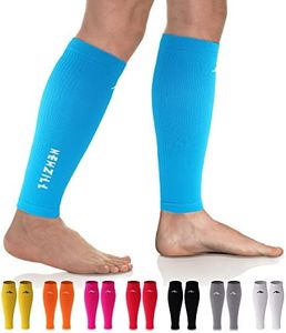 NEWZILL Compression Calf Sleeves (20-30mmHg) for Men & Women - Perfect Option to Our Compression Socks - For Running, Shin Splint, Medical, Travel, Nursing, Cycling (S/M, Solid Blue)