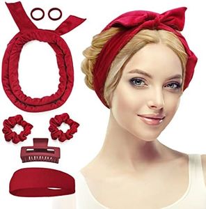Fitifun Hair Curlers, 61' Extra Long No Heat Curling Headband Hair Curlers to Sleep In, Heatless Hair Curlers for Long Hair (Red)