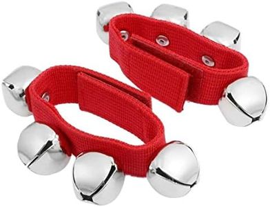 Coolrunner 2pcs/4pcs Band Wrist Bells Christmas Musical Tambourine Wrist Shaking Jingle Bells Percussion Orchestra Rattles (Red)