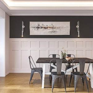 Polymer-Based Board and Batten Wall Panel Kit – 19pcs (93.93x56") Panels | Enhance Your Home with Elegance Using This Wall Molding Peel and Stick Panel | Luxury Decorative Wainscoting Wall Panels