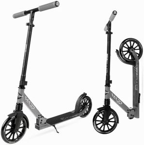 Folding Kick Scooter with Suspension for Adults and Teens – Adjustable Handlebar – Big 200mm Wheels – Lightweight Frame – 250lbs Capacity – Madd Gear Metro Cruise 250