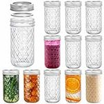 Tebery 12 Pack Mason Jars 350ml Canning Jars Jelly Jars with Regular Lids and Bands for Canning, Freezing, Preserving, Beverages & Jar Decor