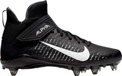 Nike Men's Alpha Menace Pro 2 D Football Cleats - Black/White,13M US