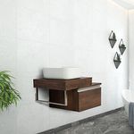 RADON Brown Texture 36 Inch Wall Mounted Bathroom Vanity Washbasin Cabinet in Brown with White Wash Basin | Washbasin with Cabinet, Basin Cabinet with Storage, Vessel Sink