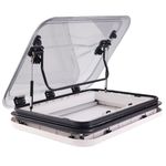 RV Caravan Roof Vent,RV Sunroof Large Caravan Camper Roof Window Vent Kit w/LED Lights, Universal RV Motorhome Skylight Roof Vent Hatch with Nets&Sunshade,80x50cm