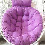 ANAND INDIA GROUPS Polyester Designer Round Cushion for Hanging Basket Swing Chair for Outdoor Egg Swing Chair/Garden Swing, Seat Padded Pillow (Light Purple)