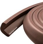 Roving Cove Baby Proofing Edge Guards (6 Feet), Edge Protectors for Table, Desk, Fireplace, Coffee Brown (3M Tapes Incl.), Heavy Duty: Shore A 20-N Density / 0.4-inch Thick