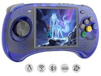 RG ARC S Retro Handheld Game Console , Single Linux System with 128G SD Card 4541 Games Support 5G WiFi 4.2 Bluetooth Moonlight Streaming and HDMI (Transparent Blue)