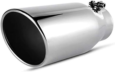 AUTOSAVER88 3.5 Inch Inlet Black Exhaust Tip, 3.5" Inlet 5" Outlet 12" Overall Length Stainless Steel Exhaust Tips Chrome-Plated Finish Tailpipe