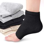 Moisturizing Socks, 2 Pairs-Moisturizer Gel Foot Heel Socks for Dry Cracked Heels, Open Toe Socks, Ventilate Gel Spa Socks (Black)