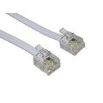 World of Data 5m RJ11 Male BT Broadband Cable ADSL Modem Router Lead - Gold Plated Contact Pins - High Speed Internet Broadband - Router or Modem to RJ11 Phone Socket or Microfilter - White