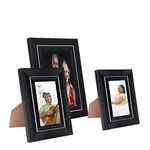 Amazon Brand - Solimo Collage Photo Frames, Set of 3, Tabletop (2 pcs - 4x6 inch, 1 pc - 6x8 inch), Black & Silver