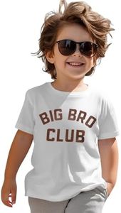 GLIGLITTR Big Brother Shirt Toddler Baby Boys Promoted to Big Brother Announcement T-Shirt Big Bro Club Short Sleeve Tee Tops(White,2-3T)