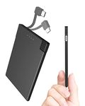 TNTOR Portable Charger with Built in USB-C Cable, 3500mAh Ultra Slim Power Bank for iPhone 15 Series, Samsung LG and Other Android Phones