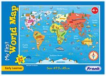 Frank My First World Map (24 Pieces) - Early Learner Large Jigsaw Puzzle for Kids 4 Years and Above | Fun & Challenging Brain Booster Games | Educational Toys and Games -10148