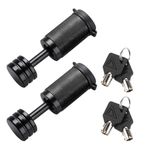 CZC AUTO Trailer Tongue Coupler Lock, Dia 1/4 Inch, 7/8 Inch Span Fits Latch-Type Coupler for Towing Boat Truck RV Car Trailer (2 Pack Keyed Alike)