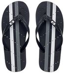 Showaflops Mens' Antimicrobial Shower & Water Sandals for Pool, Beach, Dorm and Gym - Black/White 11/12