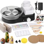 Pottery Wheel for Adults - Complete Pottery Tools Kit for Beginners, 6" Turntable Two-Way Rotation Adjustable Speed, 2.2 lbs. Air Dry Clay, Mini Clay Making Pottery Wheel with Storage Design Art Craft Kit Gift