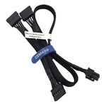 COMeap 6 Pin to 3X 15 Pin SATA Hard Drive Power Adapter Sleeved Cable for Some Specific Types of Corsair Modular PSUs 20-in(50cm)