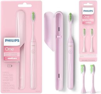 Philips One by Sonicare Battery Toothbrush, Brush Head Bundle, Manhattan Pink, BD3003/AZ
