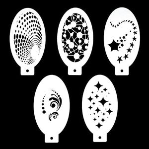 Bowitzki 5pcs Reusable Face Paint Stencils for Body Art Painting Halloween Party Makeup Temporary Tattoos Stencils (Stars(A))