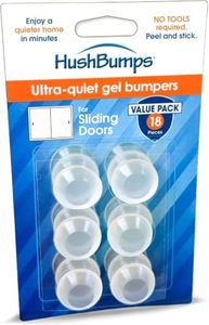 HushBumps Ultra-Quiet, Energy Absorbing Compound Bumpers for Large Cabinets, Sliding & Pocket Doors – 18 Pieces - Multi-Compound Polyurethane Absorbs Shock & Dampens Sound