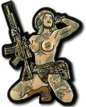 M-Tac Morale Patch Tactical Girl - PVC Tactical Military Patch with Hook Fastener Backing - Patches for Vest, Backpacks, Hats (Tattoo 2)