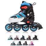 Inline Skates Children's Kids Inliners Roller Skates Roller Blades ABEC 7 Carbon Children's Inline Skates Adjustable Shoe Size (Blue, S 30-33)