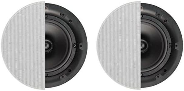 Q ACOUSTICS QI65C 6.5" Ceiling Speaker Pair In-Ceiling Speakers for Home Audio, Hi-Fi Installation System, Moisture Proof Round & Square Magnetic Grilles, 60W