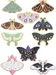 10 Pieces Butterfly Enamel Pins Set Cute Enamel Backpacks Lapel Pins Cool Horror Brooches Pins for Steampunk Badge Jewelry(Chic Style)