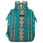 Wrangler Aztec Backpack for Women Casual Daypack Travel Bags with Side Bottle Pockets, Green WG2204-9110GN