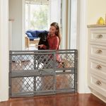 MYPET North States Paws 40" Portable Pet Gate: Expands & Locks in Place with no Tools. Pressure Mount. Fits 26"- 40" Wide (23" Tall, Fieldstone), 8874