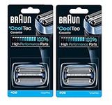 40B BRAUN Mens Electric Shaver CoolTec Foil & Cutter Pack Set Head Replacement Cassette, 2 Count